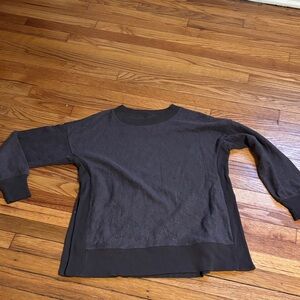 aerie Brown Textured Crewneck Sweatshirt